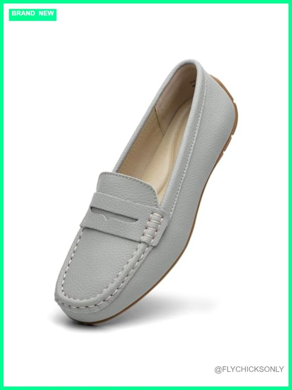 Pebbled Leather Penny Loafers Slip-On Memory Foam Business Casual Work Flats